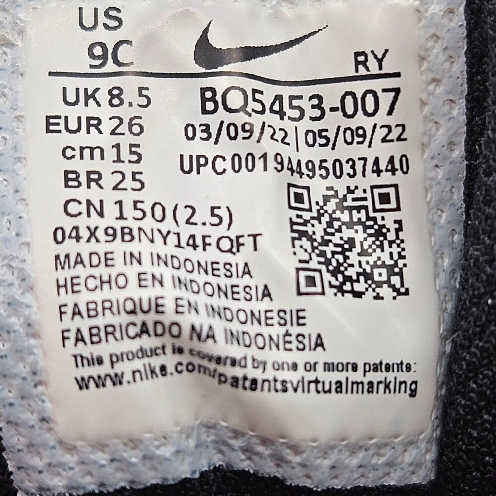 Nike Court Borough Low 2 Black Red White Toddler Boys Sneakers Sz 9C BQ5453-007 - Picture 9 of 12